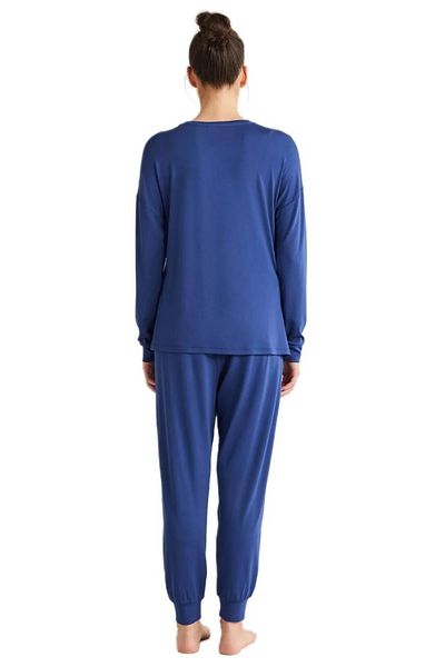 Catherine's Catherines Soft Textured Fabric Cycling Collar Long Sleeve Women's Pjamas Suit