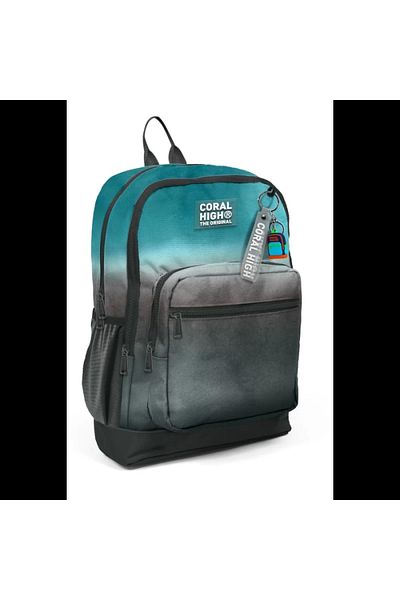 Coral High Kids Turquoise Gray Batik School Backpack 23768