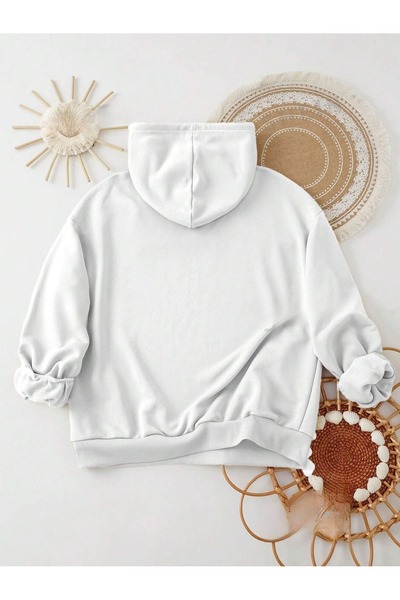 OVER HEAD White Cookie Printed 3 Thread Oversize Hoodie - Merry Christmas γυναικείο φούτερ