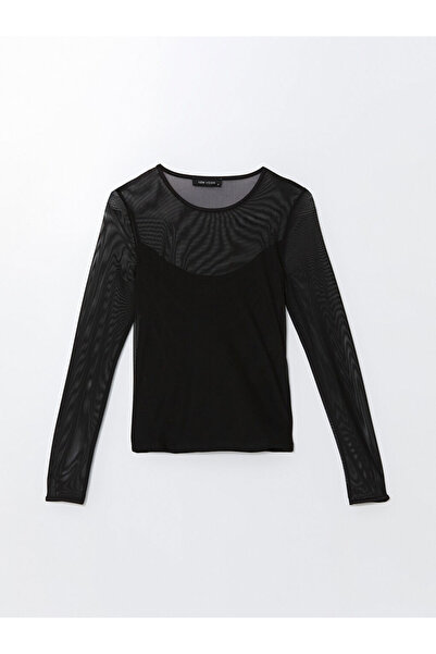 LC Waikiki LCW Vision Siyah Bisiklet Yaka Kadın Bluz