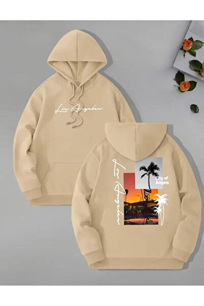 caddekombin Φούτερ με κουκούλα με στάμπα City Of Angeles με τσέπη