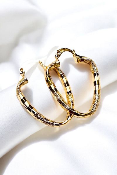 PETEK AKSESUAR Mujde Twisted Hoop Earring