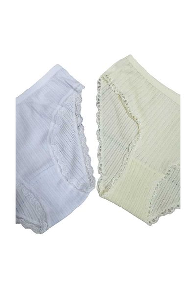 MODY 5Pcs 100% Cotton Breathable Fabric Bikini Cutout Chain Stitched Panties