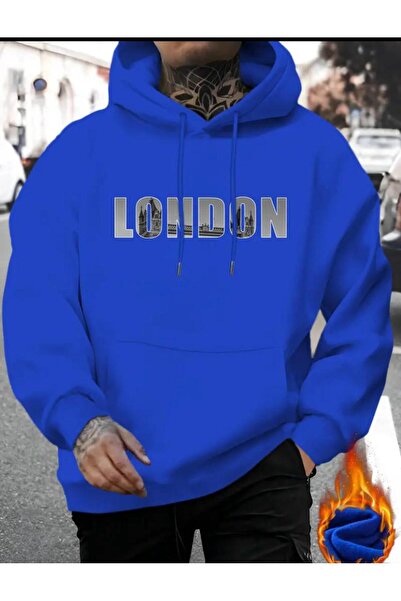 caddekombin London Printed 2 Thread Raster Pocket Hooded Sweatshirt