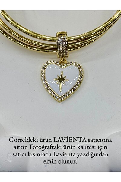 Lavienta Gold Heart Model Steel Ajda Charm (Only Charm)