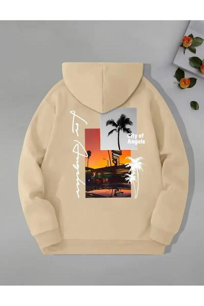 caddekombin Φούτερ με κουκούλα με στάμπα City Of Angeles με τσέπη