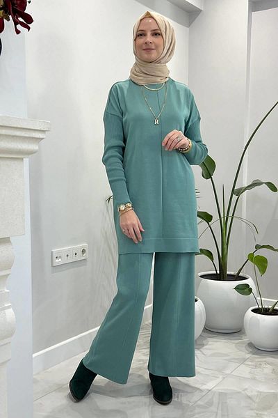 Rabia Şamlı Σετ Πλεκτό Elfida Mint