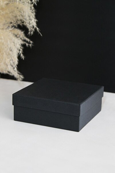 CHANZA HOME Mini Boy Siyah Sert Kalın Mukavva Hediye Kutusu Çok Amaçlı Kutu 1...