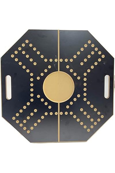ALBADER , Foldable Jackaroo Wooden Board Game For 4 Players, Big-Size With Cards & 16 Marbles Fun