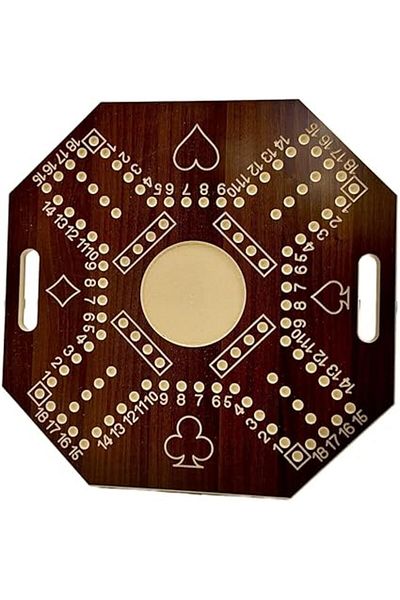 ALBADER Numbered Jackaroo Wooden Board Game Big-Size For 4 Players With Cards & Marbles