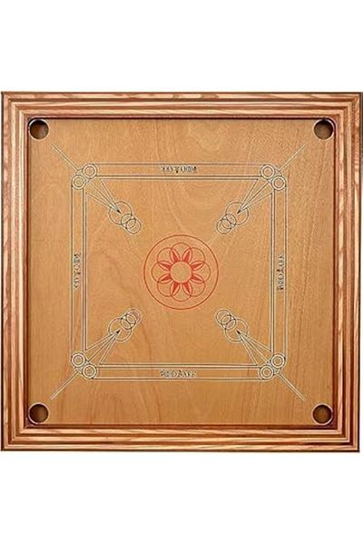 ALBADER Wooden Carrom-Board, High Quality Carrom with Coins & Striker, Made in Pakistan 100*100 Cm