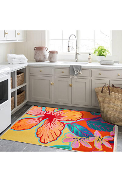 Rugs Modern Halı Berlin Çok Renkli Floral Çiçek Figürleri Desenli Dokuma Taba...