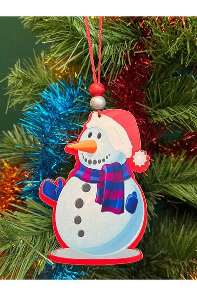 Tuana Trend Santa Claus Deer Christmas Ornament Decor - Wooden Wall Snowflake