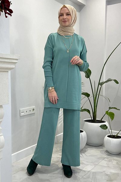 Rabia Şamlı Σετ Πλεκτό Elfida Mint