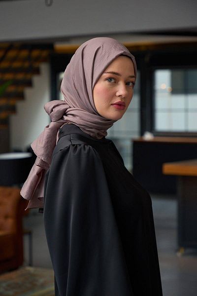 İpekhan Plain Pattern Voile Shawl Mink Voile Silk Shawl - 9800-41