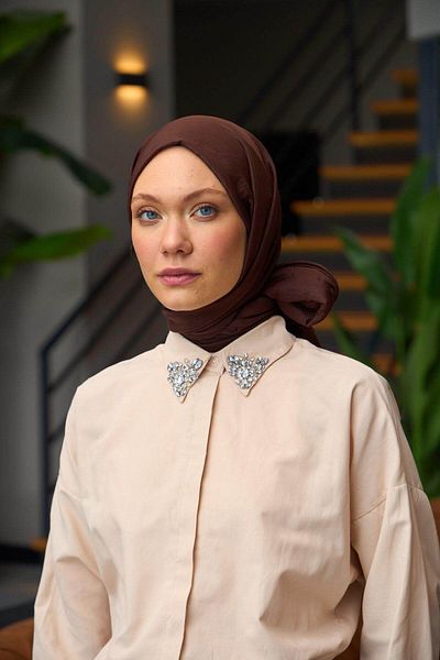 İpekhan Απλό μοτίβο Voile Wrap Earth Voile Silk Wrap - 9800-35