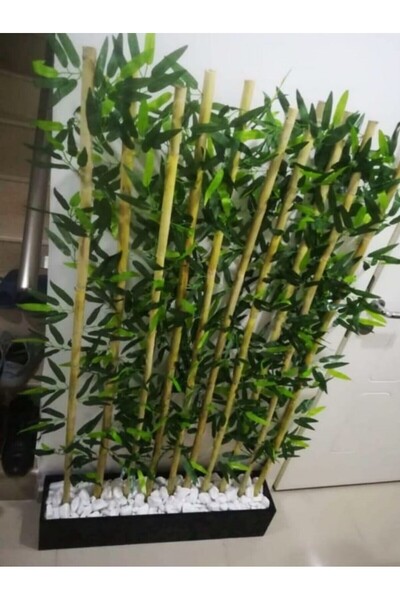Genel Markalar Yapay Bambu Ağacı 1.50 Mt Boy Bamboo Seperatör Ahşap Antrasit ...