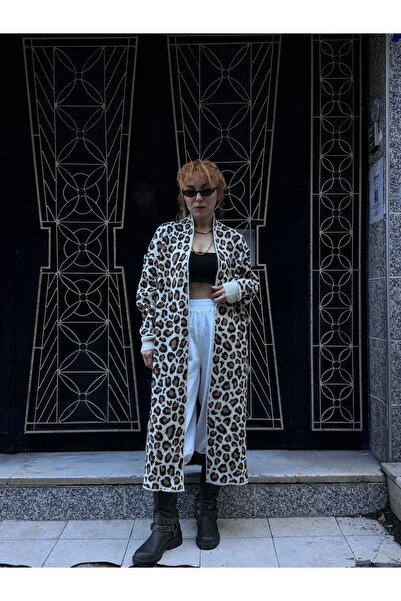 Bak'ap Maxi Long Trend Fleece Πλεκτό Χαμηλό μανίκι νυχτερίδα μακριά ζακέτα