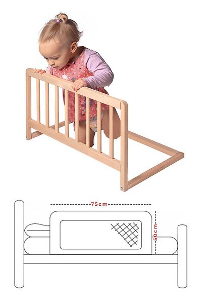 Stork حاجز سرير خشبي فاخر من بيركسو - حاجز سرير