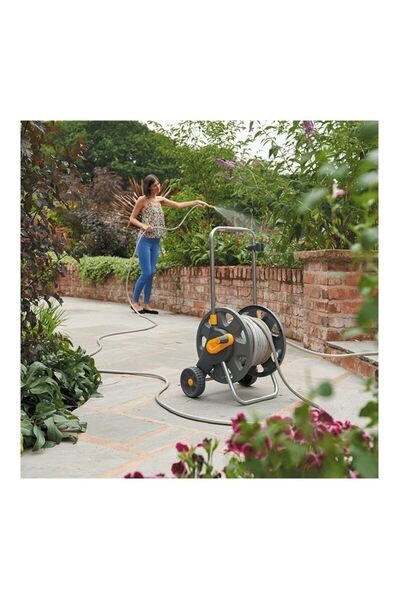 Magnotto 40 Metre Makaralı Tekerli Hortum Tekerlekli Hortum Arabası Toplamalı Bahçe Sulama Hortumu Hozelock