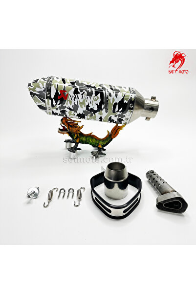 setmoto Akrapovıc Eksoz - Özel Kamuflaj Dizayn - Emsalsiz - Susturucu