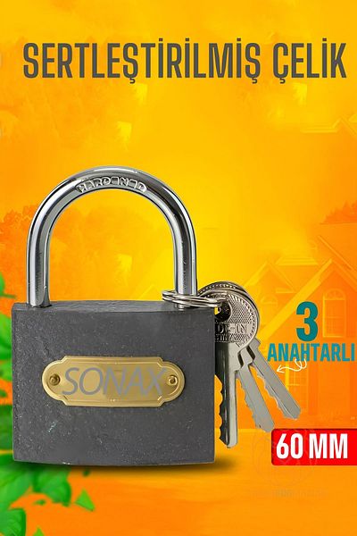 Transformacion 60mm 3-Key Steel Padlock - 721040