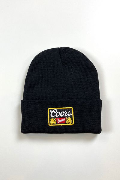 Pissos Coors Embroidery Beanie Winter Fold Unisex Trend Knit Hat