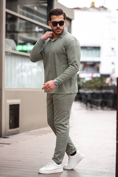 DHELPRA Waffle Shirt-Pants Set
