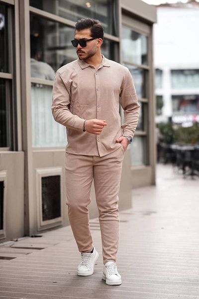 DHELPRA Waffle Shirt-Pants Set