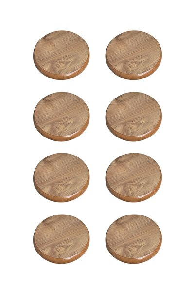 aksenbirstore Ahşap Tekerlekli Saksı Damacana Tüp Altlığı 30 Cm-8 Adet