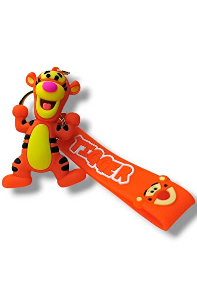 Tajemny Kaplan Tigger Temalı 3d Eğlenceli Büyük Silikon Anahtarlık Ve Canta A...