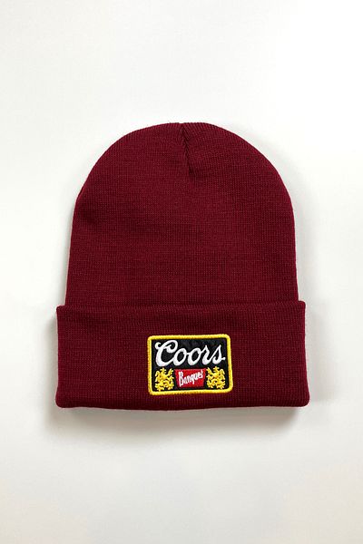 Pissos Coors Embroidery Beanie Winter Fold Unisex Trend Knit Hat