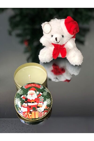 Masalsı Concept Yılbaşı Temalı Metal Kutuda Mum Ve Sevimli Şapkalı Ayıcık Ana...