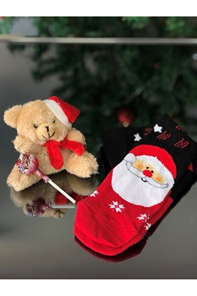 Desenor Concept Özel Kutuda Yılbaşı Hediyesi Ayıcık Lolipop Şekerli Anahtarlık Ve Baskılı Çorap Karışık Desendir.