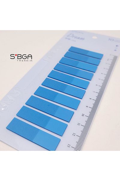 sibga tasarım Transparent Blue Postit - Bookmark, Bookmark Postit Sticker, Note Paper 3006