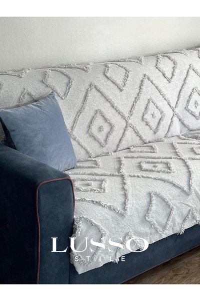 lusso stile Silver Gray Scandinavian Sofa Cover - 180X240