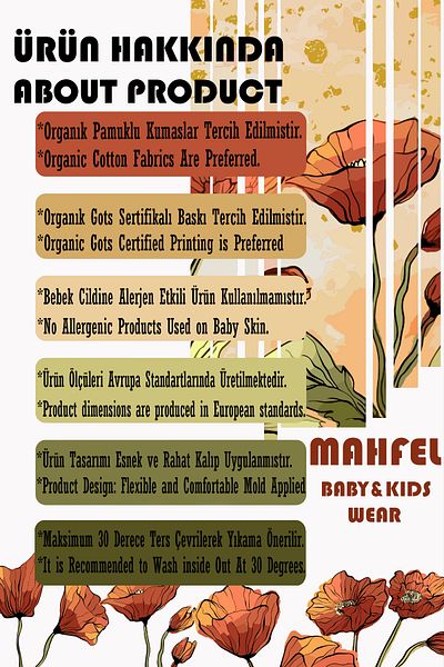 MAHFEL 100% Cotton Organic Printed Premium Snap Fastener Baby Bodysuit