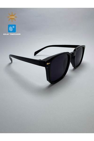 VisionGlasses Monolith Model Unisex Black Square Lightweight Uv400 Protection Sunglasses
