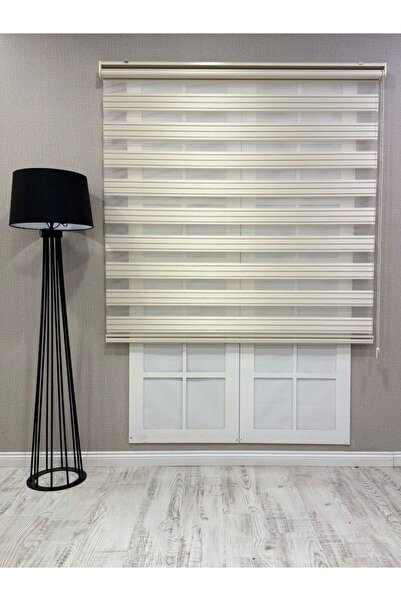 mep mekanik Zebra Stor Perde Dar Plise Güneşlik Krem Çizgili