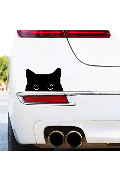 TSC Kedi Araba Sticker Etiket Yapıştırma Siyah Renk 23Cm