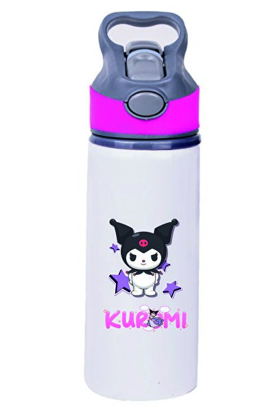 DKDZ SHOP زجاجة مياه معدنية مطبوعة من كورومي مع مصاصة - 009