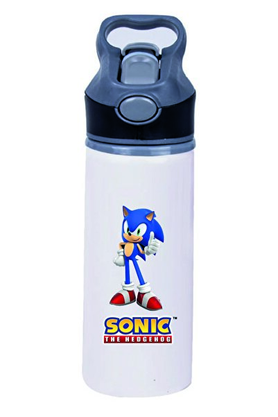DKDZ SHOP Sonic Printed Water Bottle with Straw - 650 ml
