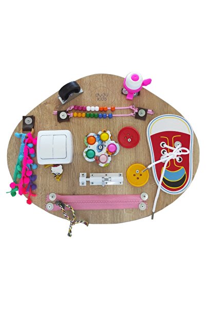 dudu kids Montessori Aktivite Tahtası - Duyusal Gelişim Panosu - Etkinlik Tahtası - 1. Yaş Doğum Günü Hediyesi