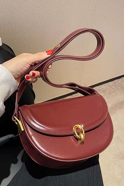 Lifonbag Women's Lock Detailed Adjustable Cross Strap Stylish Retro Small Size Postman Shoulder Bag