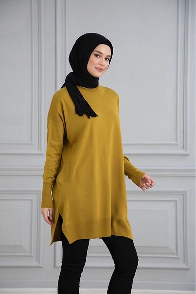 Gülce moda TUNICĂ DE tricotaje LĂSATE OVERSIZE MERSERIZATĂ SUBȚIRE