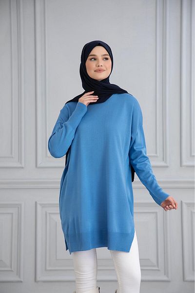 Gülce moda TUNICĂ DE tricotaje LĂSATE OVERSIZE MERSERIZATĂ SUBȚIRE
