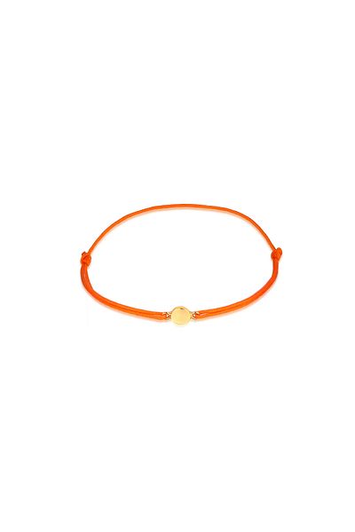 ELLI Armband Elli Armband ohne Stein Damen Plättchen Nylon rosa 925 Sterling Silber vergoldet Sommer