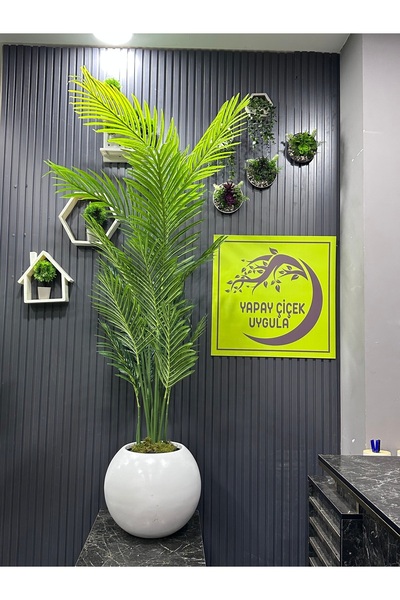 İremÇiçekçilik Yapay Çiçek Uygula Yapay Ağaç Salon Çiçeği 180 Cm 14 Yaprak Areka