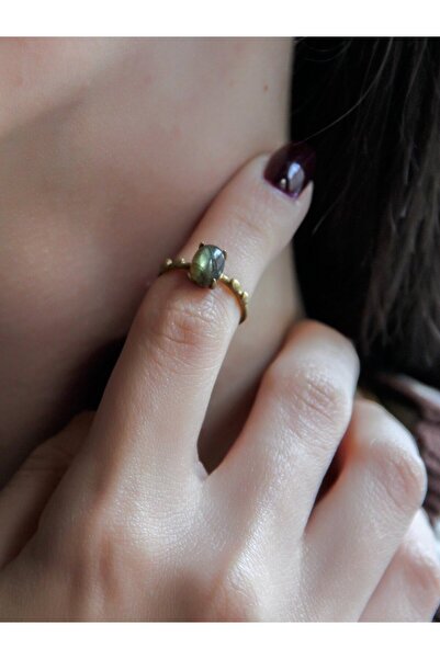 esha اللابرادوريت الحجر الطبيعي - الحد الأدنى من نمط حلقة قابلة للتعديل euy5lbt