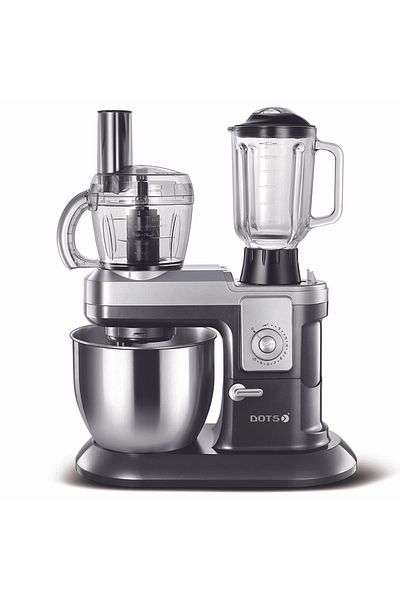 DOTS 3-in-1 Mixer With Food Processor And Blender - 600-1300 Watt - Black & Silver